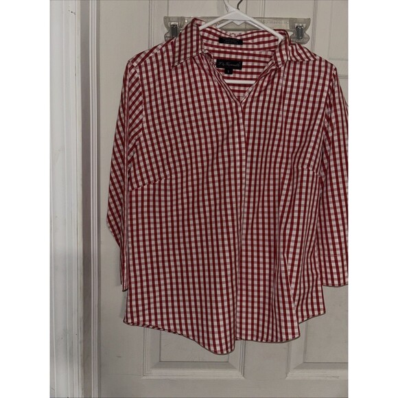 Faconnable Classique Long Sleeve Button Down Shirt Red Small - Picture 3 of 4
